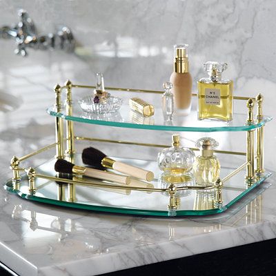 Tiered Vanity Tray Gold